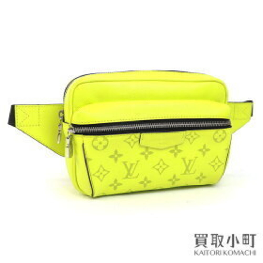 Louis Vuitton Bum Bag Monogram Eclipse Black Taiga Rama Jaune Crossbody Sling